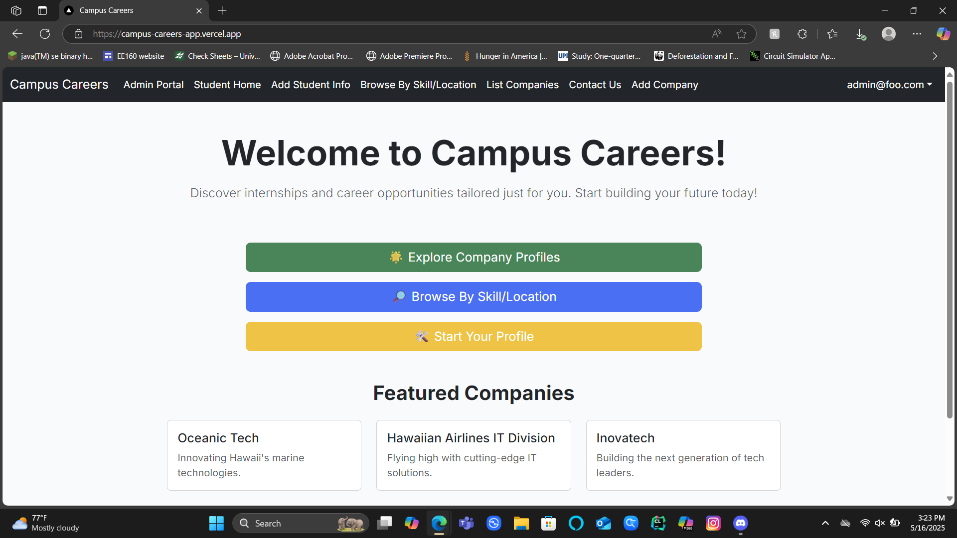 Campus Careers Homepage